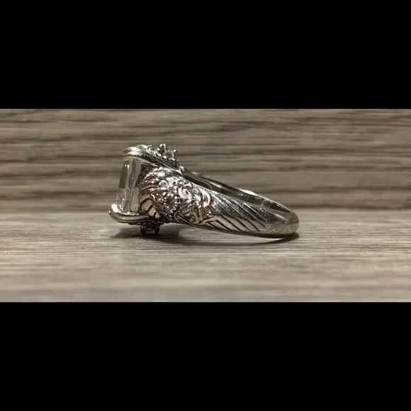 Judith Ripka Sterling Silver Asscher Cut Cubic Zirconia Ring, Size 5 - Picture 3 of 10